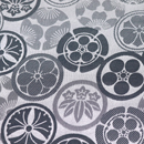 T／C綸子　家紋柄　銀鼠