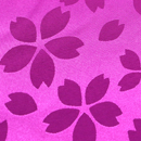 綸子　桜柄　紫ピンク