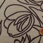 インターシャージャガードニット　植物柄　ベージュ×ブラウン