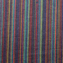 縦縞模様　ダブルニット服地　紺系マルチストライプ（紺・赤系）