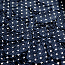 ラッセルレース　水玉プリント　紺
