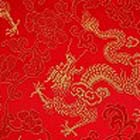 よさこいなど衣装などに最適な　チャイナドレス生地・チャイナ生地　竜と牡丹 赤地に金