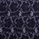 デニム調プリント　ラッセルレース　紺紫