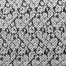 ラッセルレース　水玉プリント服地　灰白色