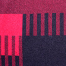 ストレッチビッグ変わりチェックプリントニット　赤×黒