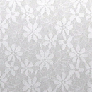 ハイテンションニット　レース柄プリント　灰白色