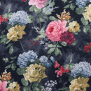 ストレッチ起毛　フラワーニット　チャコールグレイ地