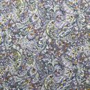 ふくれちりめんニット　ペイズリープリント　グリーン系