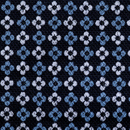 鹿の子ニット　小紋プリント　紺