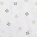 鹿の子ニット　小紋プリント　白地にカーキグリーン系