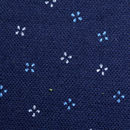 鹿の子ニット　小紋プリント　濃紺地に青系