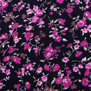 ストレッチ　ちりめんプリントニット　小花柄　黒地に赤系