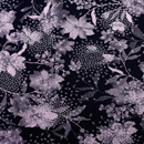 ストレッチ　ちりめんニット　和モダン花柄　くすんだピンク