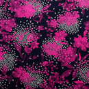 ストレッチ　ちりめんニット　和モダン花柄　マゼンダ