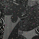 ストレッチ　ちりめんニット　流水古典柄　黒