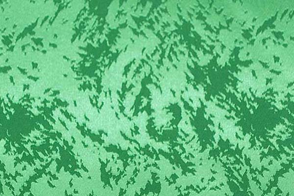 イベントや衣装に最適な光沢感のある素材　ポリエステルジャガード　炎の柄　緑 