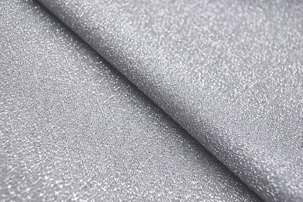 イベントや衣装に最適な光沢感のある素材 ラメ入りニット シルバー（銀