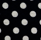 コットン水玉プリントリブニット　濃紺地×オフベージュ玉