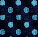 コットン水玉プリントリブニット　紺地×紺玉