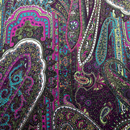 うすピーチスキン　ペイズリープリント　抹茶・ターコイズグリーン・赤紫系