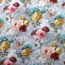 ストレッチ起毛　フラワーニット　うすグレイ地