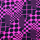 スラブニット　幾何柄プリント　マゼンダ