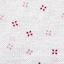 鹿の子ニット　小紋プリント　白地に赤系