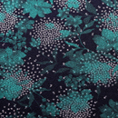 ストレッチ　ちりめんニット　和モダン花柄　深緑