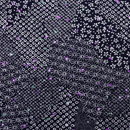ストレッチ　ちりめんニット　雲取り小紋　濃紺