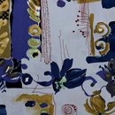 デシンプリント　和モダン更紗調　うすいブルーグレイ