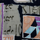 ジョーゼットプリント　和モダン書画調　うすいサンドベージュ