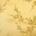 よさこいなど衣装などに最適な　チャイナドレス生地・チャイナ生地　梅の柄　金地　【50cm単位】 （0635-86）