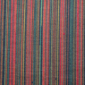 縦縞模様　ダブルニット服地　赤系マルチストライプ（赤・緑系）