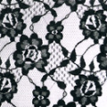 ラッセルレース　花柄　黒