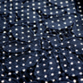 ラッセルレース　水玉プリント　紺