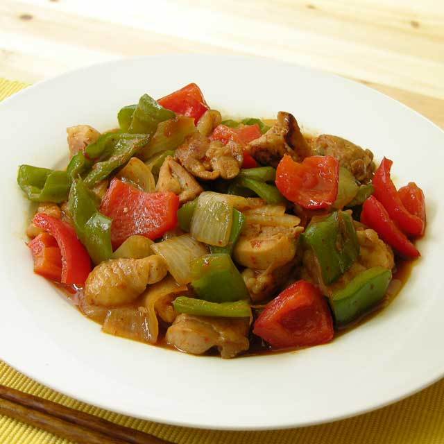 からみちょを使った夏野菜炒め