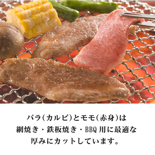 近江牛バラ（カルビ）・モモ焼肉セット【ホルモン付】