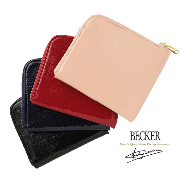 薄マチl字ファスナー財布 ショート エナメル Becker ベッカー 財布の通販luxe リュクス 薄マチl字ファスナー財布 ショート エナメル Becker ベッカー 財布の通販luxe リュクス