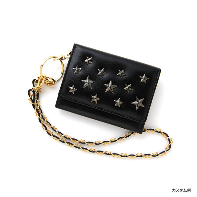 Becker ベッカー 極小財布 星スタッズ スムース牛革 ブラック 財布の通販luxe リュクス Becker ベッカー 極小財布 星スタッズ スムース牛革 ブラック 財布の通販luxe リュクス