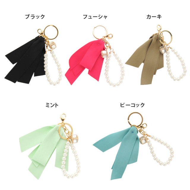 チャーム リボン×パール 日本製 - 財布の通販luxe（リュクス）