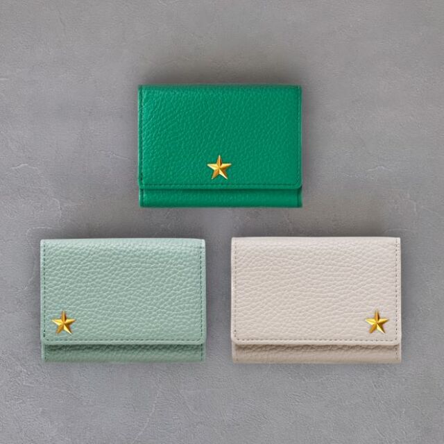 MARNI グリーン 二つ折り財布 ゴールドスタッズ MARNI（マルニ） 財布 二つ折り財布 モスストーン グリーン コンパクト