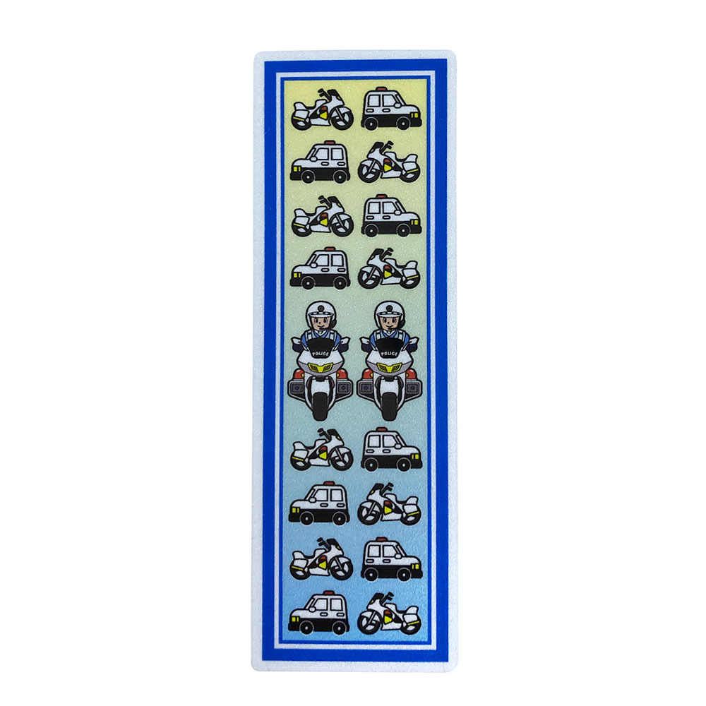 反射ステッカーピカットくん白バイ・パトカー1