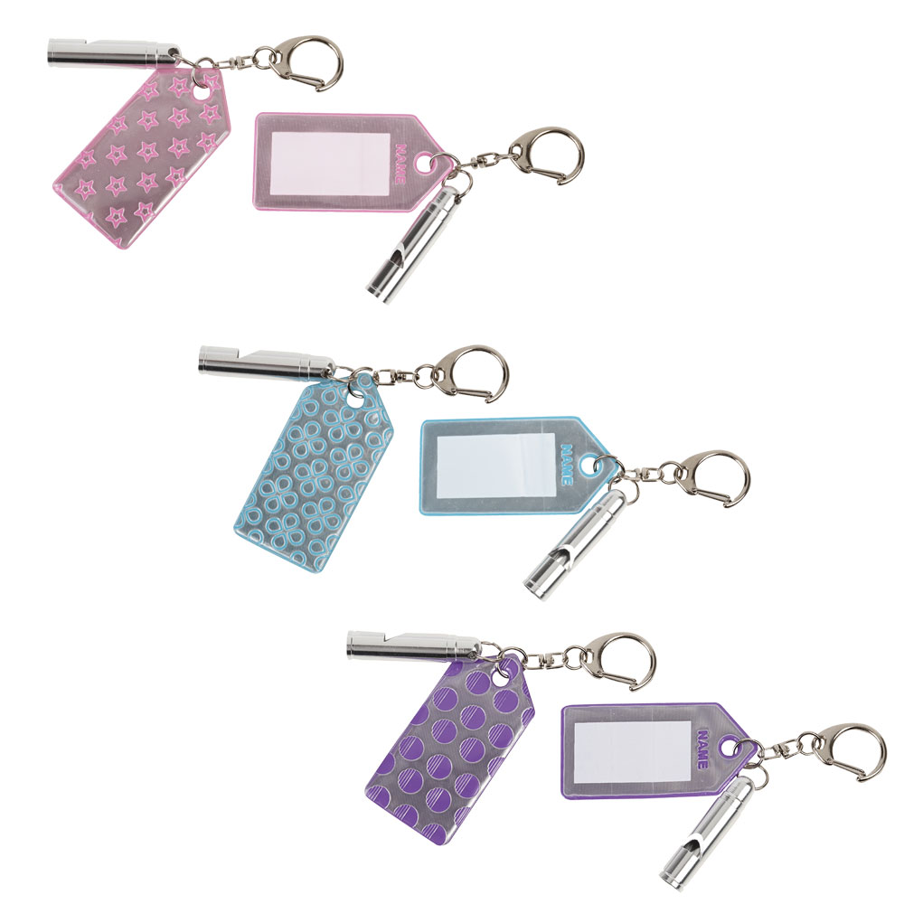 ネームタグ・ホイッスル付き反射キーホルダーの全色商品画像