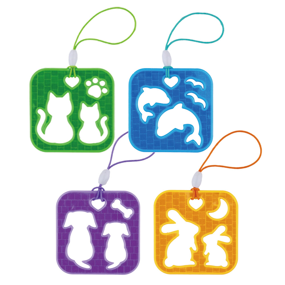 反射キーホルダー シルエットカットストラップの全色商品画像