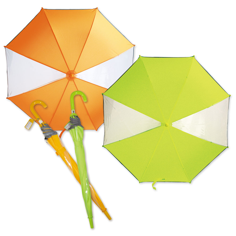 反射付き学童ジャンプ傘（橙色）（レモン）