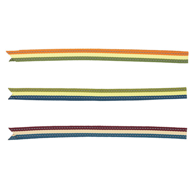 トリコロール柄の反射リボンキーホルダーの全色画像