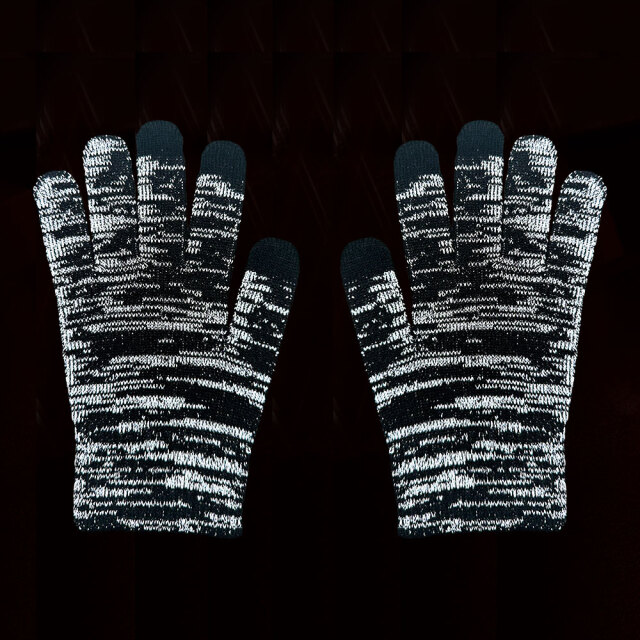 全面反射手袋ブラック