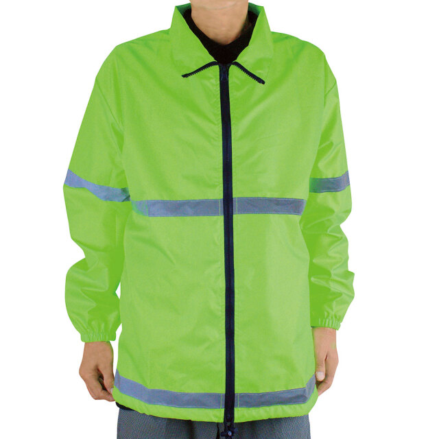 グリーンウィンドブレーカー 反射ストライプ付き グリーンウィンドブレーカー 反射ストライプ付き Amazon.co.jp