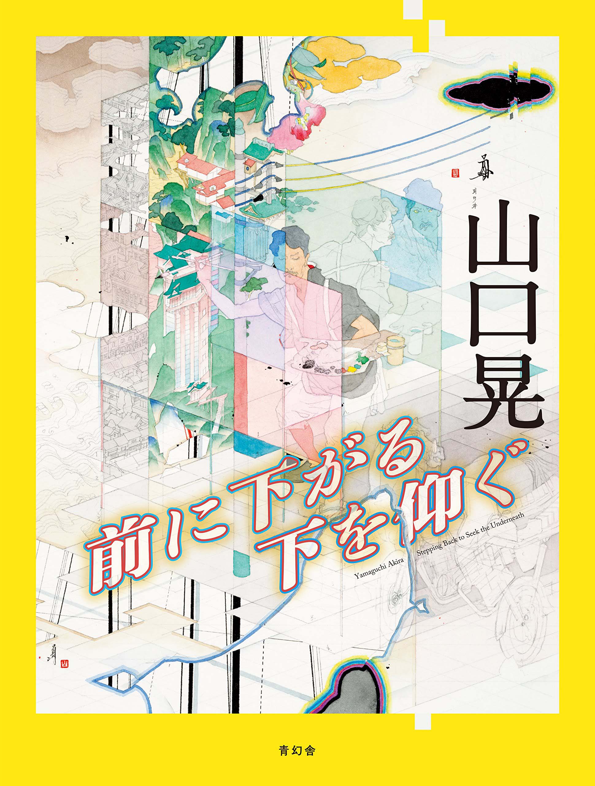 前に下がる　下を仰ぐ