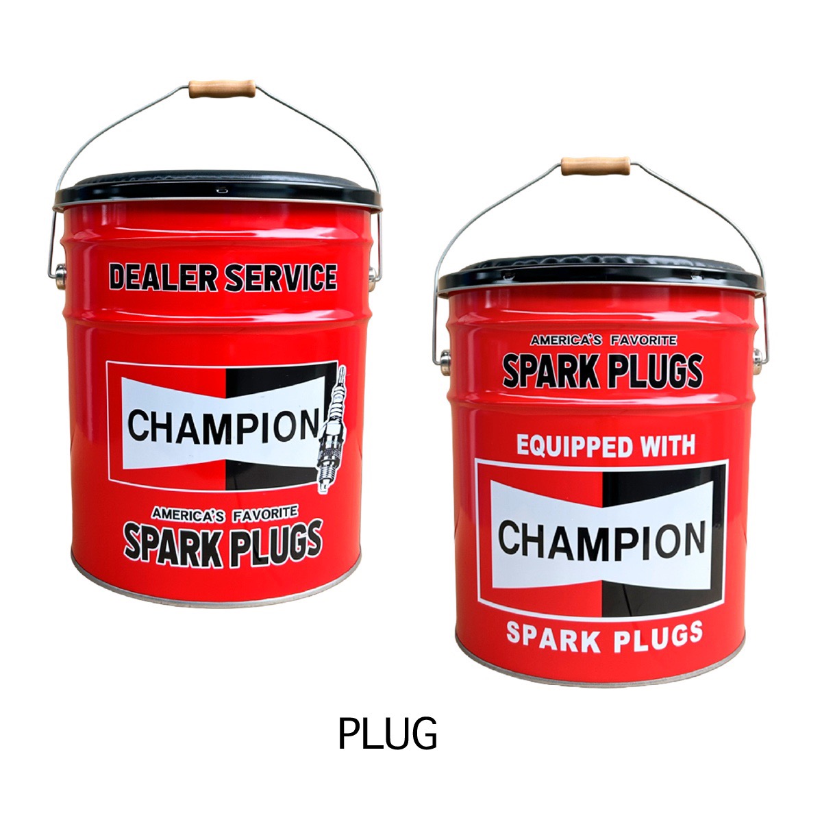 CHAMPION PLUG【座れるオイル缶☆】【オシャレに魅せる収納！】アメリカン OIL CAN STOOL  オイル缶スツール アメリカン雑貨
